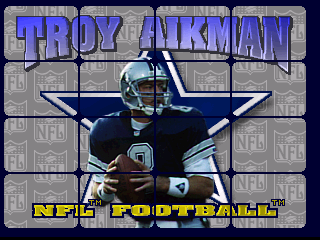Troy Aikman NFL Football title screen for Jaguar